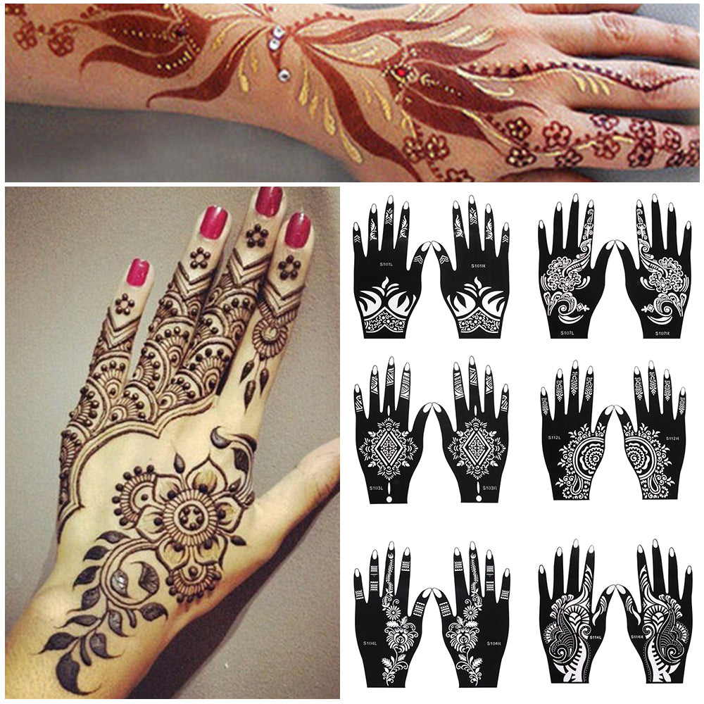 2 Sheets Hand Tattoo Decal Henna Temporary