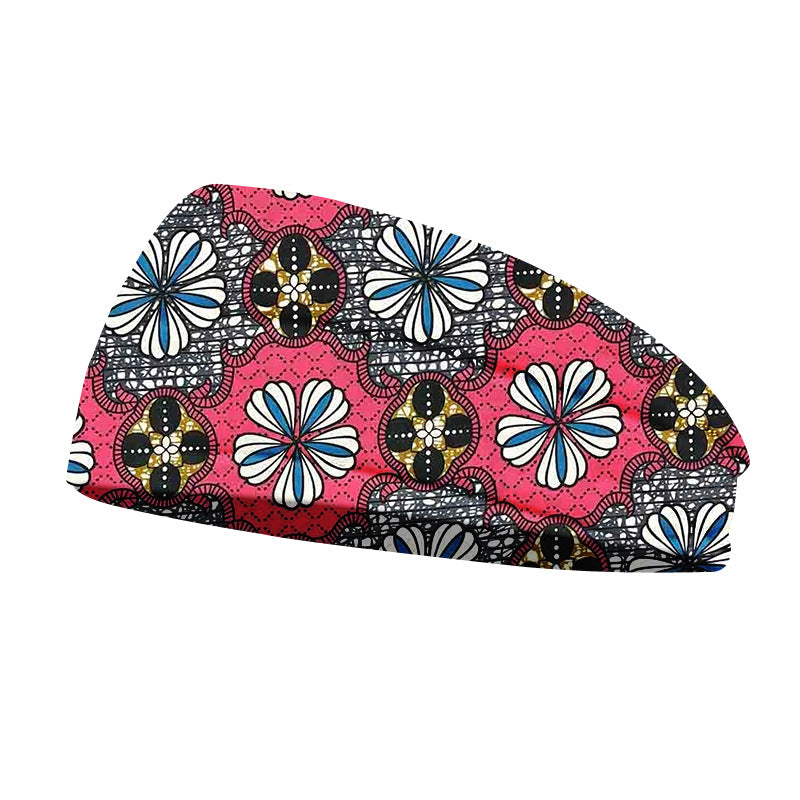 African Geometric Floral Print Headscarf