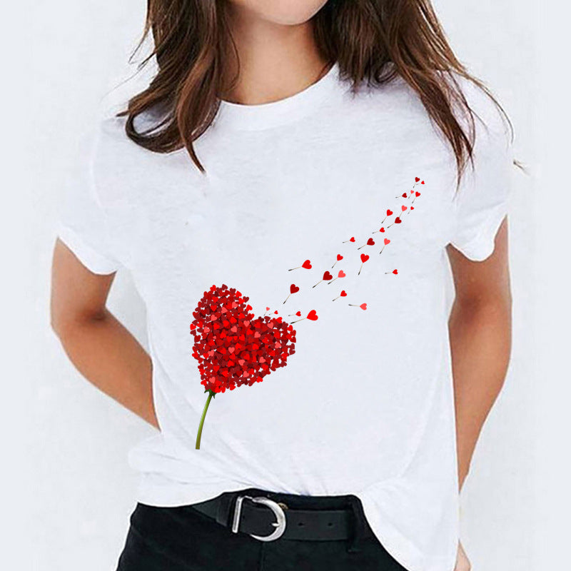 Cartoon Love Cute Short Sleeve T-shirt