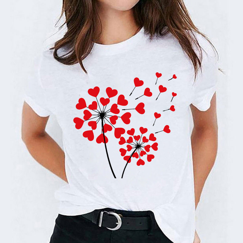 Cartoon Love Cute Short Sleeve T-shirt