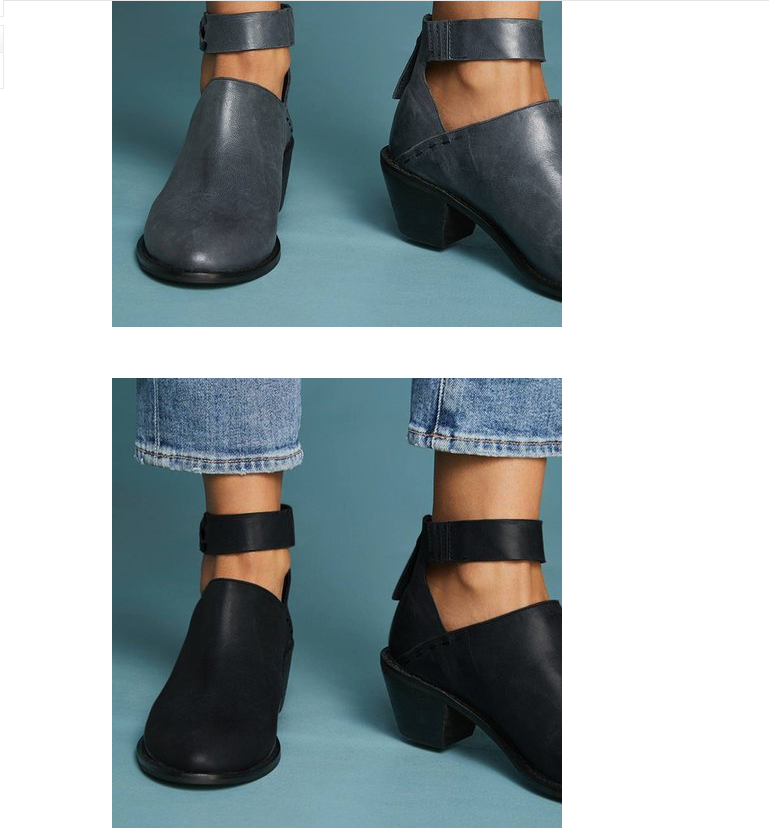 Women Cut Out Booties Buckle Strap Back