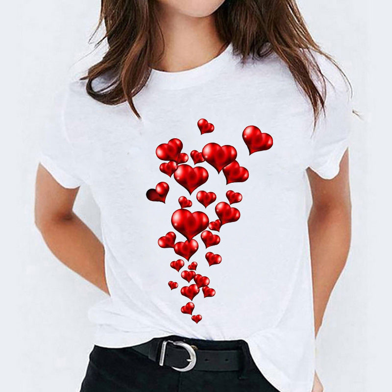 Cartoon Love Cute Short Sleeve T-shirt