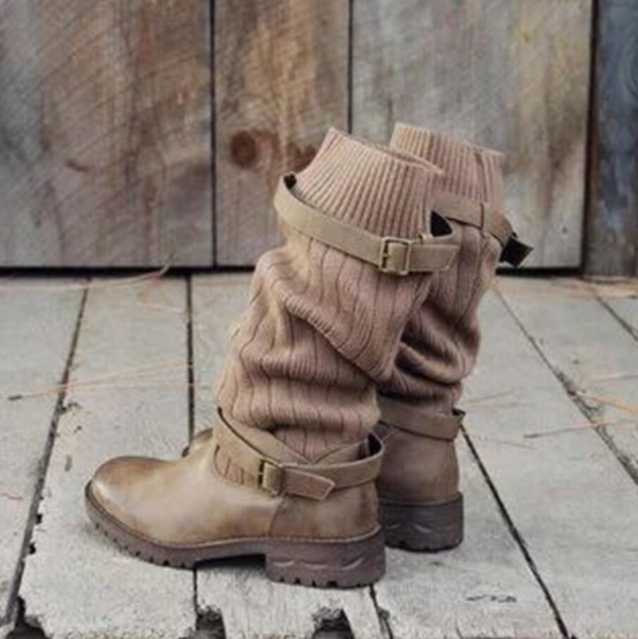 Vintage Style Knitted Wool Boots